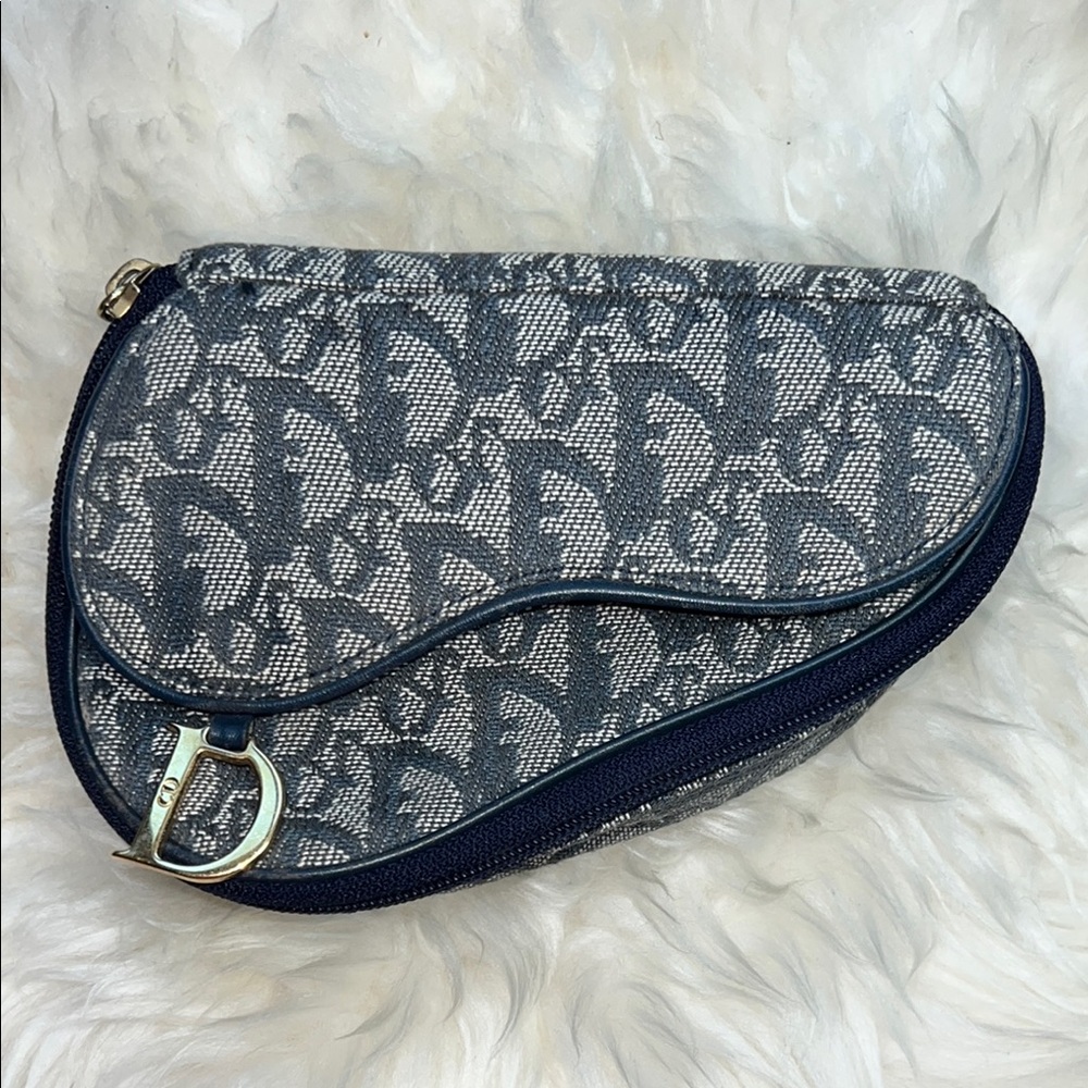 Vintage Christian Dior Diorissimo Saddle Cosmetic Bag